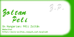 zoltan peli business card