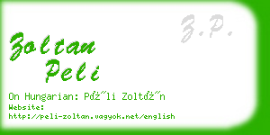 zoltan peli business card